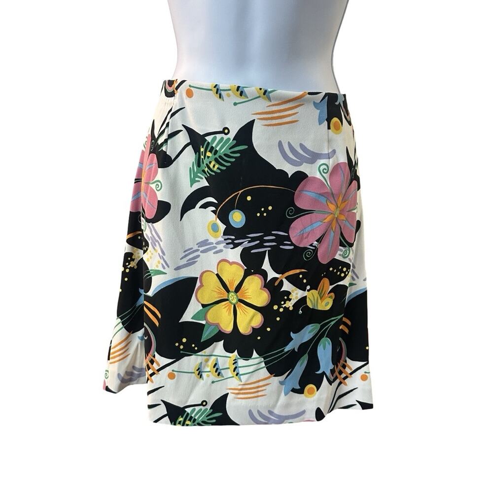 Cache Alberto Makali Skirt 12 Abstract Floral A Line Retro Y2K USA